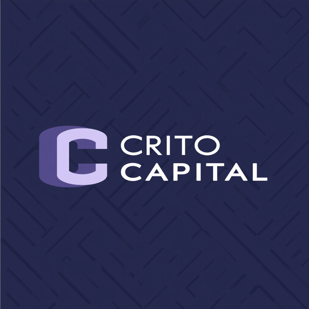 Crito Capital - Empresa de Investimento, S.A. logotipo com design profissional em tons de azul marinho e roxo