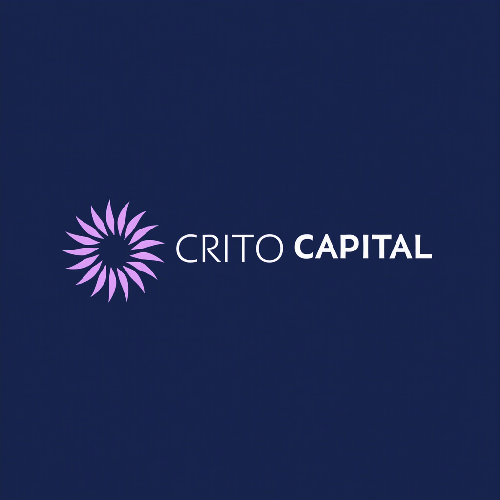 Crito Capital - Empresa de Investimento, S.A. logotipo com design profissional em tons de azul marinho e roxo
