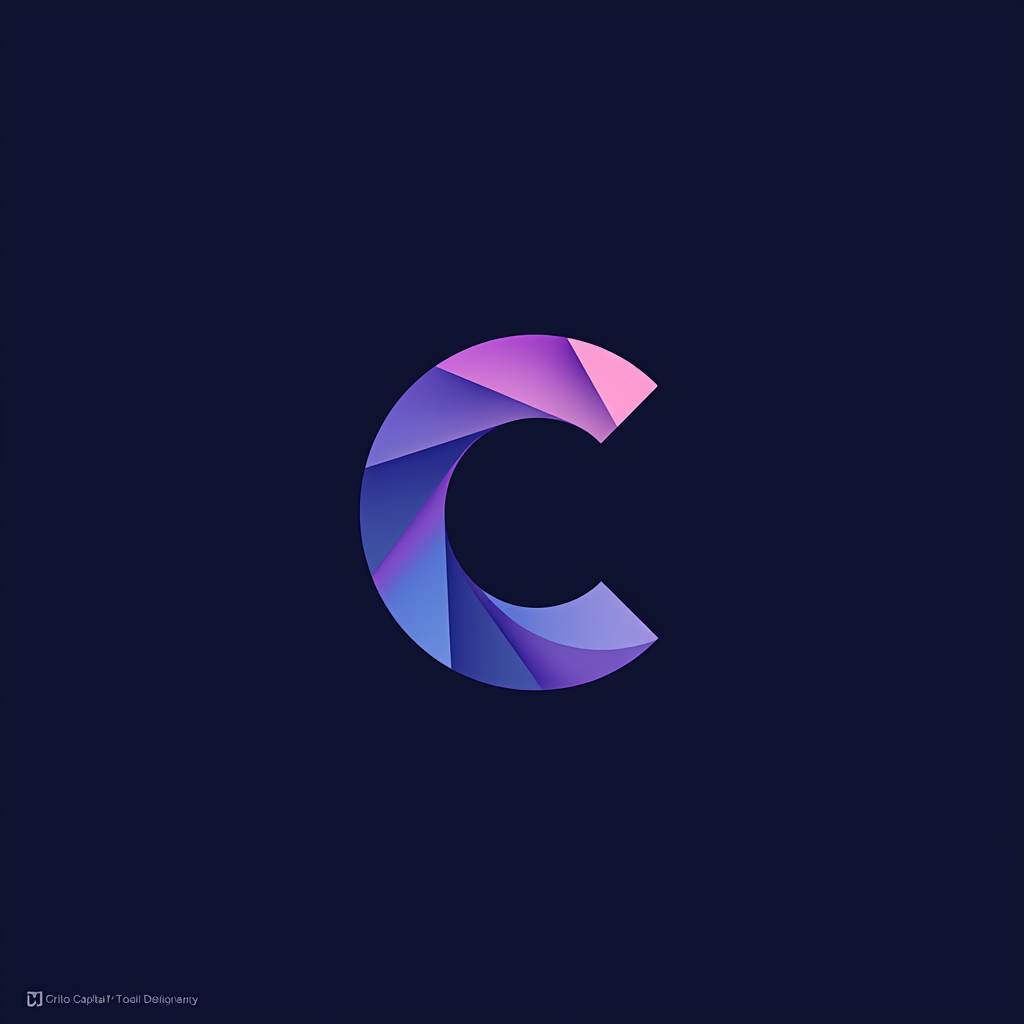 Crito Capital - Empresa de Investimento, S.A. logotipo com design profissional em tons de azul marinho e roxo