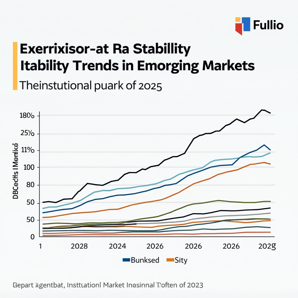 Gráfico de análise de mercados internacionais mostrando tendências de estabilidade em mercados emergentes com dados de desempenho institucional do quarto trimestre de 2025